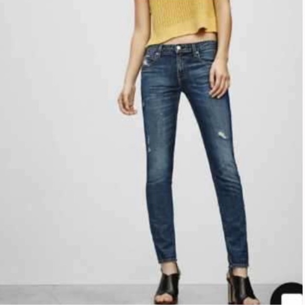 The Casting Slim Boyfriend Jeans Distressed Sz 27